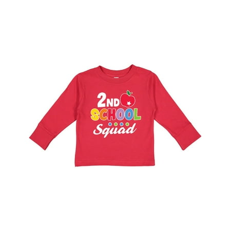

Inktastic 2nd Grade School Squad with Apple and Star Gift Toddler Boy or Toddler Girl Long Sleeve T-Shirt