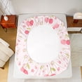 thumbnail image 5 of Homewish Girly Pink Cherry Queen Sheet Sets, Cherry Blossoms Floral Flat Sheet, 4pcs, 5 of 7