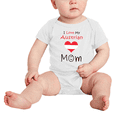 thumbnail image 2 of I Love My Austrian Mom Baby Romper Bodysuit For Boy Girl (White, 3-6 Months), 2 of 5
