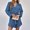 Blue, variant on TAIAOJING Womens Overalls Ladies Fashion V Neck Long Sleeve Solid Color Casual Lace Up Jumpsuit