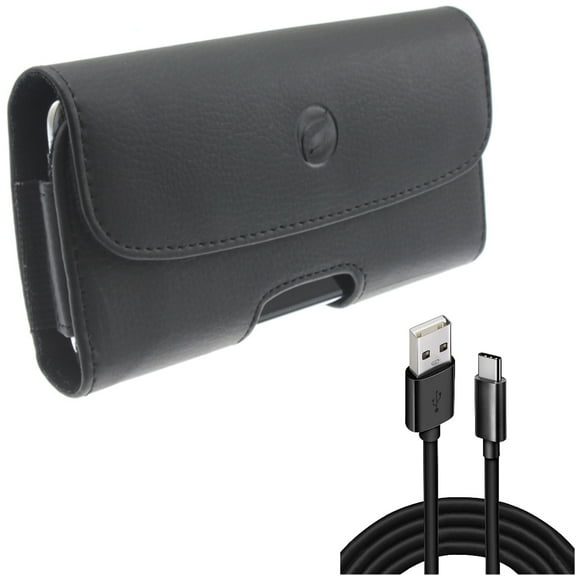 For Galaxy A73 /A23 /A14 /A13 /A03s - 10ft USB Cable w Case Belt Clip, Type-C Charger Cord Power Wire USB-C Long Fast Charge Sync High Speed for Samsung Galaxy A73 /A23 /A14 /A13 /A03s