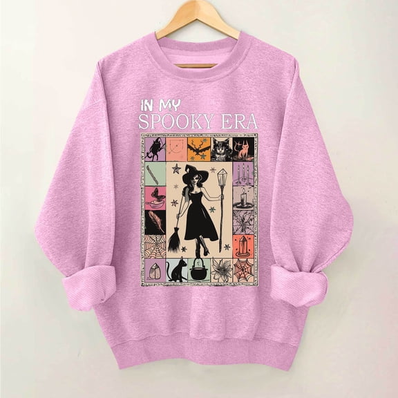 Inverlee Halloween Sweatshirts for Women Funny Pumpkin Ghost Graphic T-shirt Stretch Crewneck Sweatshirt Long Sleeve Dressy Casual Pullover Tops Halloween Party Supplies