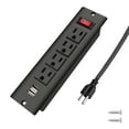 thumbnail image 1 of Power Bar with USB Recessed Mounted Power Strip with 4 Outlets 2 USB Ports for Desk Cabinet, 1 of 4
