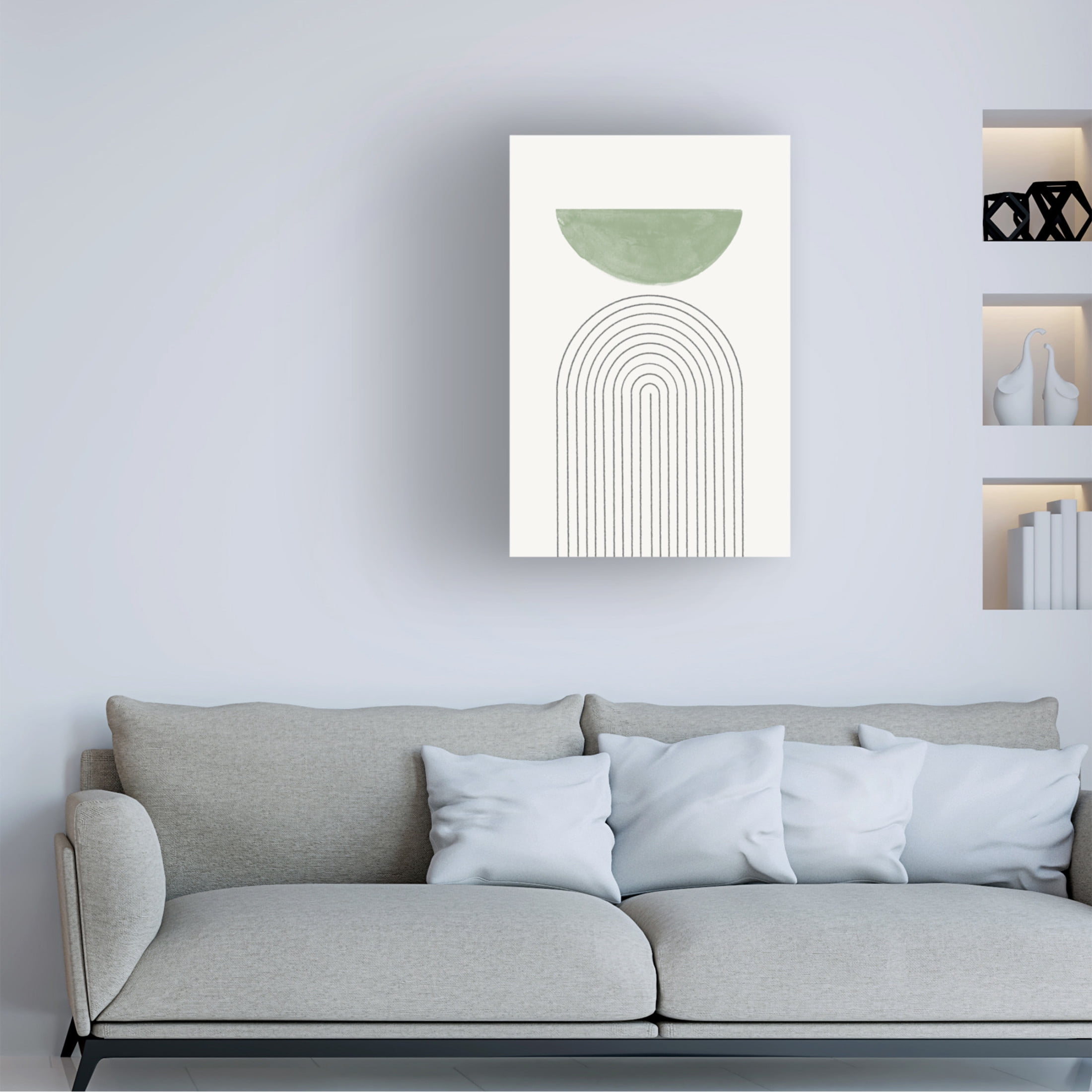 Trademark Fine Art THE MIUUS STUDIO Green Moon No3 Canvas Wall Art