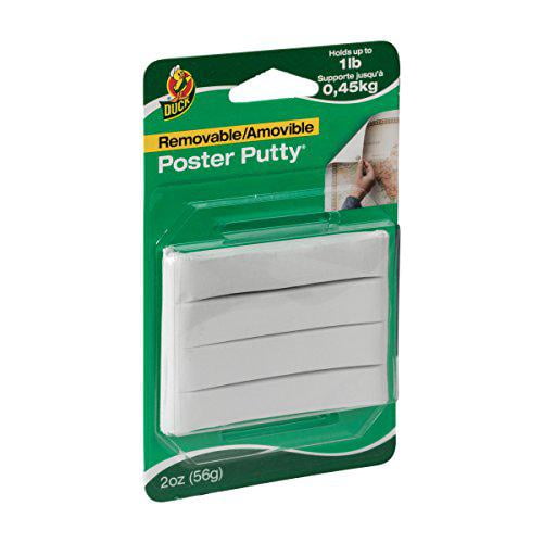 1436912 Duck Brand Reusable and Removable Poster Putty for Mounting 2 oz New Edition White 