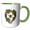 Green/White, variant on 3drose, Arkansan State Honey Bee and Grape Vine Vector Design, 11oz Mug