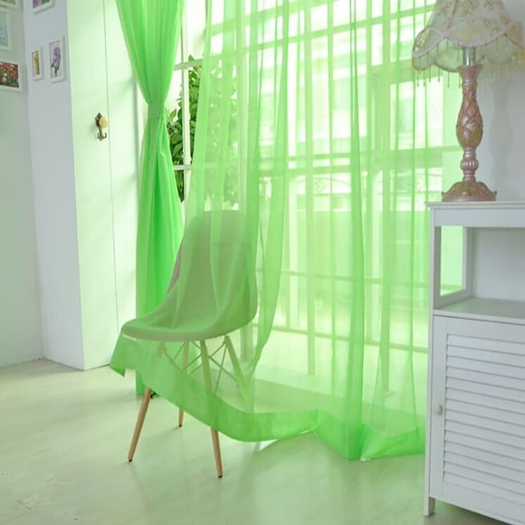 Sheer Window Curtain Panels, Curtains Voile Drapes, Bright Curtains Window Curtain Backdrop for Girls Boys Bedroom Classroom Party Decoration