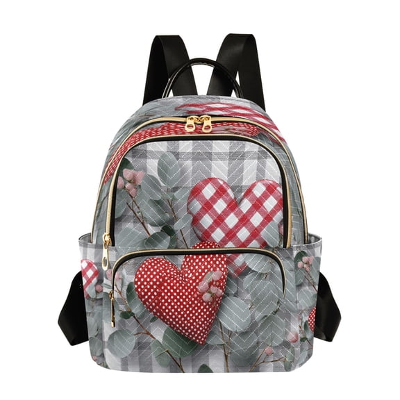 Quilted Backpack Fashion Backpack 10.23*5.11*12.59 Inch Women's Fashion Backpack Picnic Shopping Travel Out Sports backpack Two Beautiful Hearts
