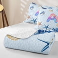 thumbnail image 4 of meiyoeat Ocean Axolotl Letter A Quilt Full for Girls, Sea Life Full Bedspread Sets, Rainbow Blue, 3pcs, 1 Comforter and 2 Pillowcases, 4 of 7