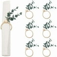 thumbnail image 1 of 6Pcs Green Napkin Rings PVC Rustic Spring Farmhouse Leaves Table Decorations Boho Napkins Ring Holder with Wooden Bead for Easter Banquet Celebration Wedding Party Dinner, 1 of 9