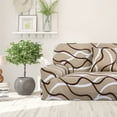 PiccoCasa Stretch Spandex Sofa Slipcover for Loveseat, White Brown