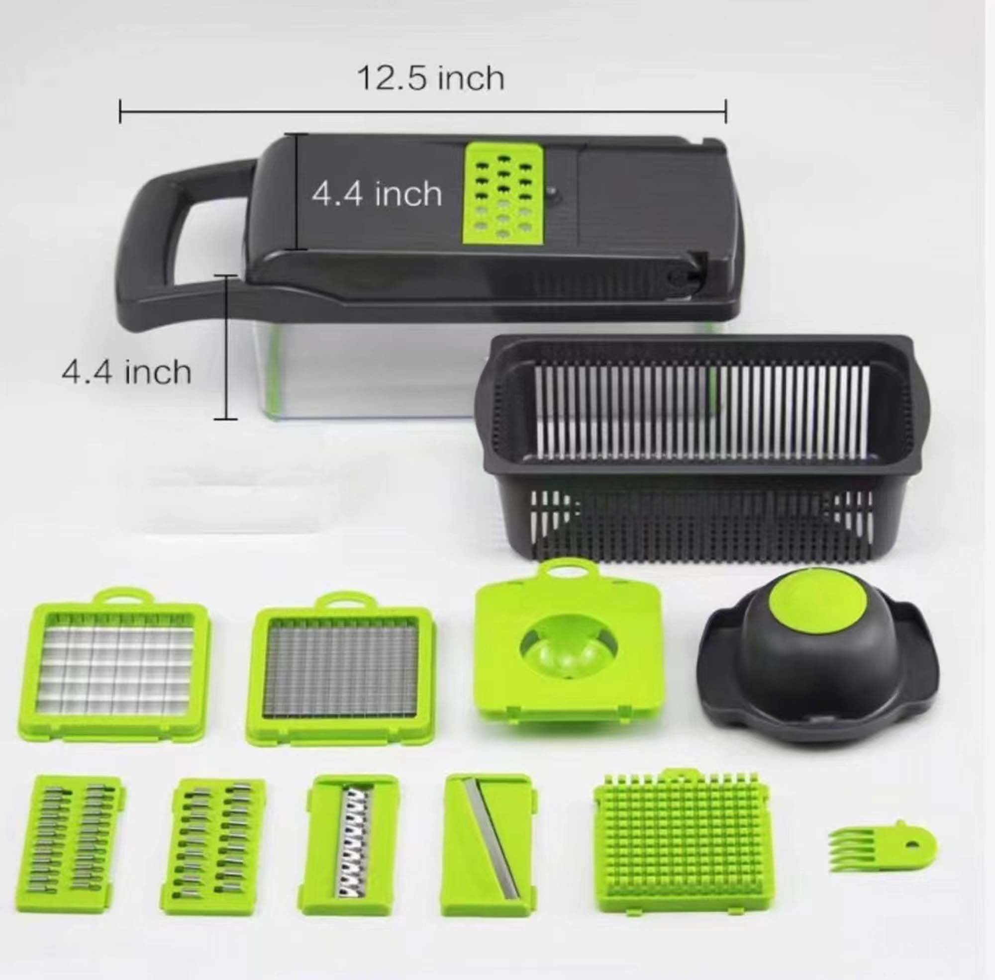 VRJISZTA 13 in 1 Kitchen Vegetable Chopper Slicer Dicer, Food  Chopper/Cutter, veggie Chopper with 8 Blades, Storage Container for Egg  Onion Tomato