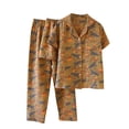 thumbnail image 2 of Weiqiqre Pajama Set for Women Classic Satin Pajama Set Silky PJ Long Sleeves Button Up Front, 2 of 3