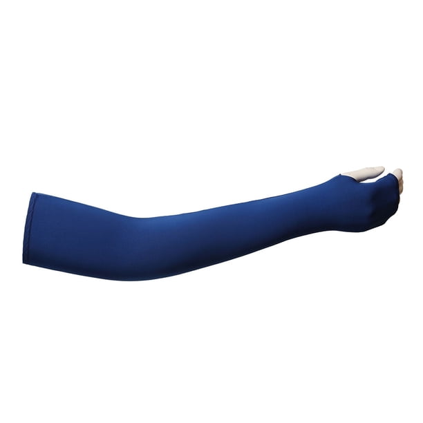 Mangas Porable Yuarrent para brazos Alargamiento Ampliado Suave Elástico Cool para el sol Ice Silk Azul zafiro