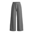 thumbnail image 7 of women's pants Baeitkot Women Fashion Solid Color Loose Elastic Waist Drawstring Strap Cargo Long Pants, 7 of 7