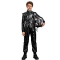 thumbnail image 1 of Raenseen Kids Boys Metallic Racing Jumpsuit Racing Suit Race Car Driver Moto Gear Jersey Set Black 8, 1 of 6