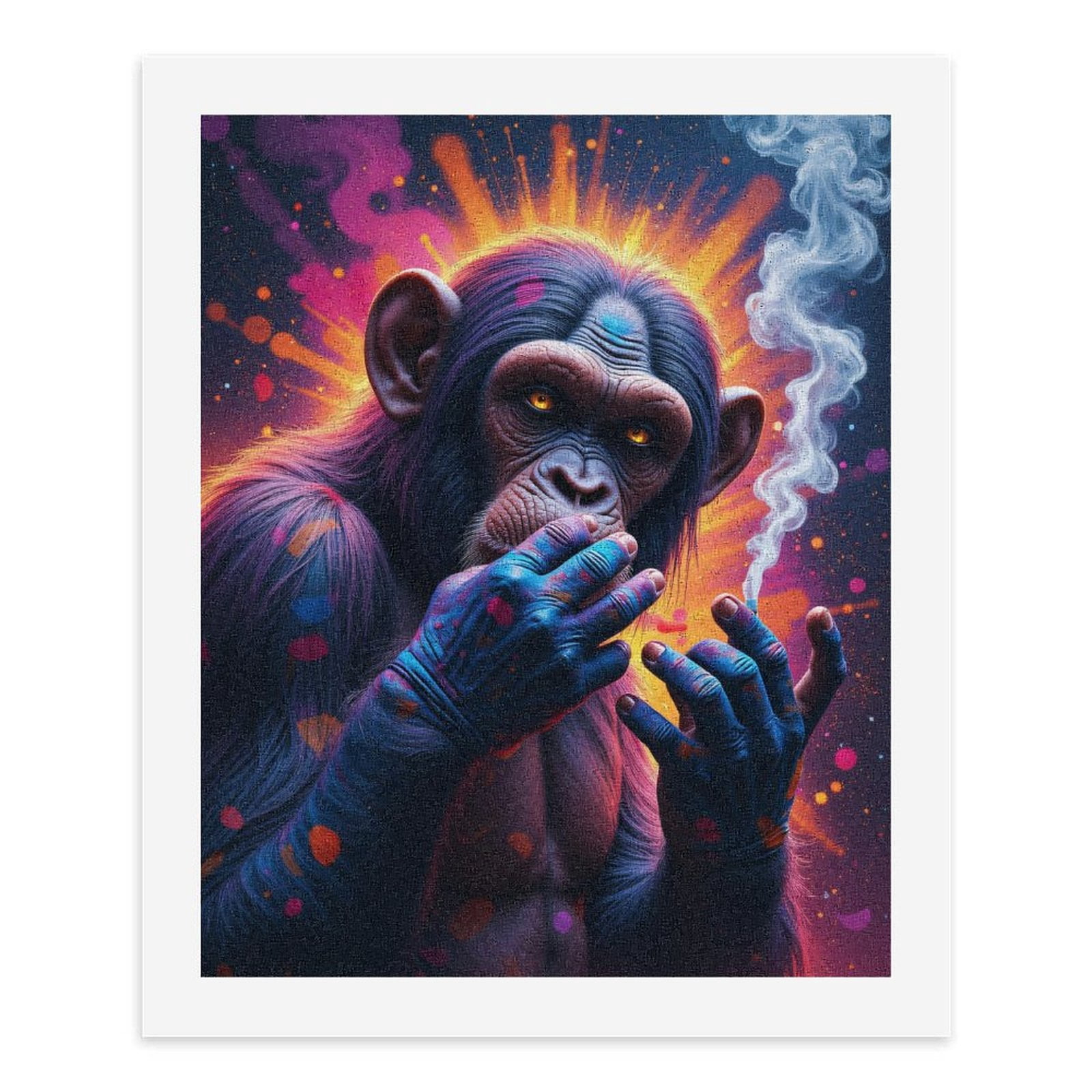 Paint By Numbers Kit for Adults Beginner - Primate Smoky Aura Vibrant Art DIY Canvas Painting Kits for Adults, Frameless Paint By Number for Adults for Home Wall Decor 16x20 Inch