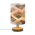 thumbnail image 2 of Geometry Funny Plaid Pattern Bedside Table Lamp Desk Warm Lights with USB Charging Port Cylinder LED Lamps for Bedroom Living Room Office, 2 of 7