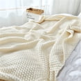 thumbnail image 4 of Manta, Manta de punto, Manta de punto con borlas, Cojín de sofá, Cama, Beige Namotu WL-00855-2, 4 of 6