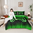 thumbnail image 4 of Castle Fairy Teens Green Gamepads Queen Comforter Set,Video Game Bedding Comforter Set, 4 of 8