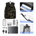 thumbnail image 4 of Disketp Gold Gloss Outline Floral Mochila Ligera Clásica con Múltiples Bolsillos, Mochila Casual para Hombre y Mujer, Ideal para Escuela, Trabajo y Viajes, 4 of 6