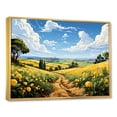 thumbnail image 2 of Designart "Meadow Bliss Yellow Flowers III" Landscapes Framed Wall Art - Traditional Yellow Meadow Entryway Framed Wall Art Print, 2 of 6