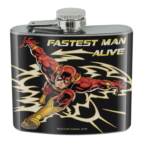The Flash Fastest Man Alive Stainless Steel 5oz Hip Drink Kidney Flask
