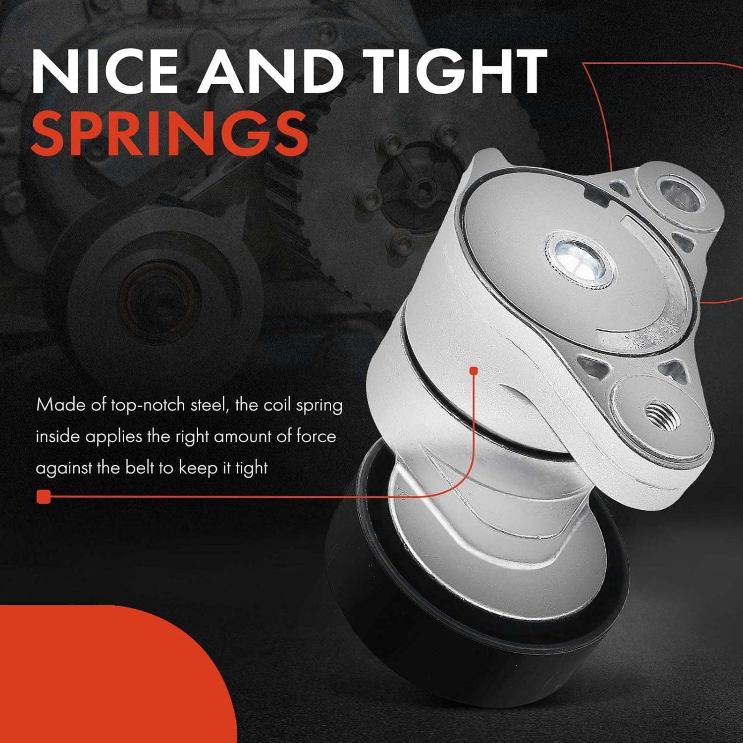 A-Premium Belt Tensioner Assembly with Pulley Compatible with Dodge Dart 2013-2016 & Jeep Cherokee 2015-2019, Compass 2018-2020, Renegade 2015-2019 & Fiat 500X, Replace# 19311461, 4627742AA
