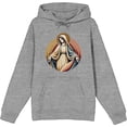thumbnail image 4 of Virgin Mary  Adult Heather Gray Long Sleeve Hoodie-Medium, 4 of 6