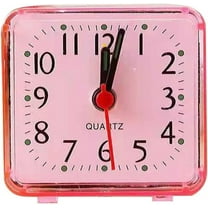 Travel Analog Alarm Clock, Ultra Small Clock Bedside Small Alarm Clock Quartz Battery Operated Wake Up With Beeping Sound(pink)