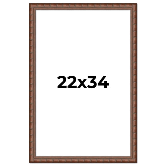 22x34 Dark Brown Bamboo Real Wood Picture Frame Width 1.5 inches | Interior Frame Depth 0.5 inches