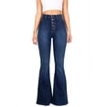 thumbnail image 2 of LYMAYTER High Waisted Bell Bottom Jeans for Women Retro Bootcut Jeans Stretch Flared Pants S-2XL, 2 of 10