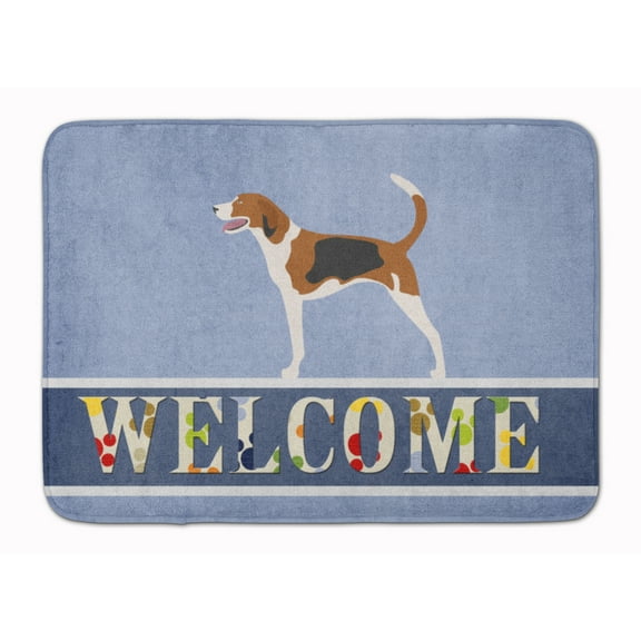 American Foxhound Welcome Machine Washable Memory Foam Mat Blue