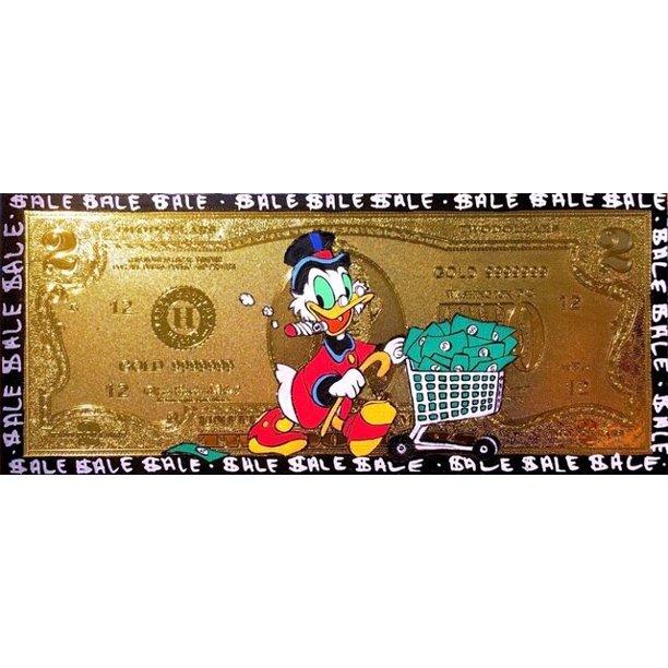 Disney Cartoon Wall Posters And Prints Wall Art Donald Duck Mickey Mouse on Canvas Painting Graffiti Money Picture Home Decor80x160cm Unframed Gao Jinjia LED