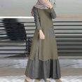 thumbnail image 2 of Women's Loose Ethnic Style Muslim Dress Pullover Long Sleeve Round Neck Swing Dresses Navy,5XL, 2 of 6