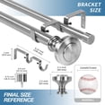 thumbnail image 3 of Urbanest Adjustable Double Curtain Rod Set Semplice Manhattan Finials – 1″ Front & 3/4″ Back Rod With Brushed Steel Rod, 28–48 Inches, 3 of 6