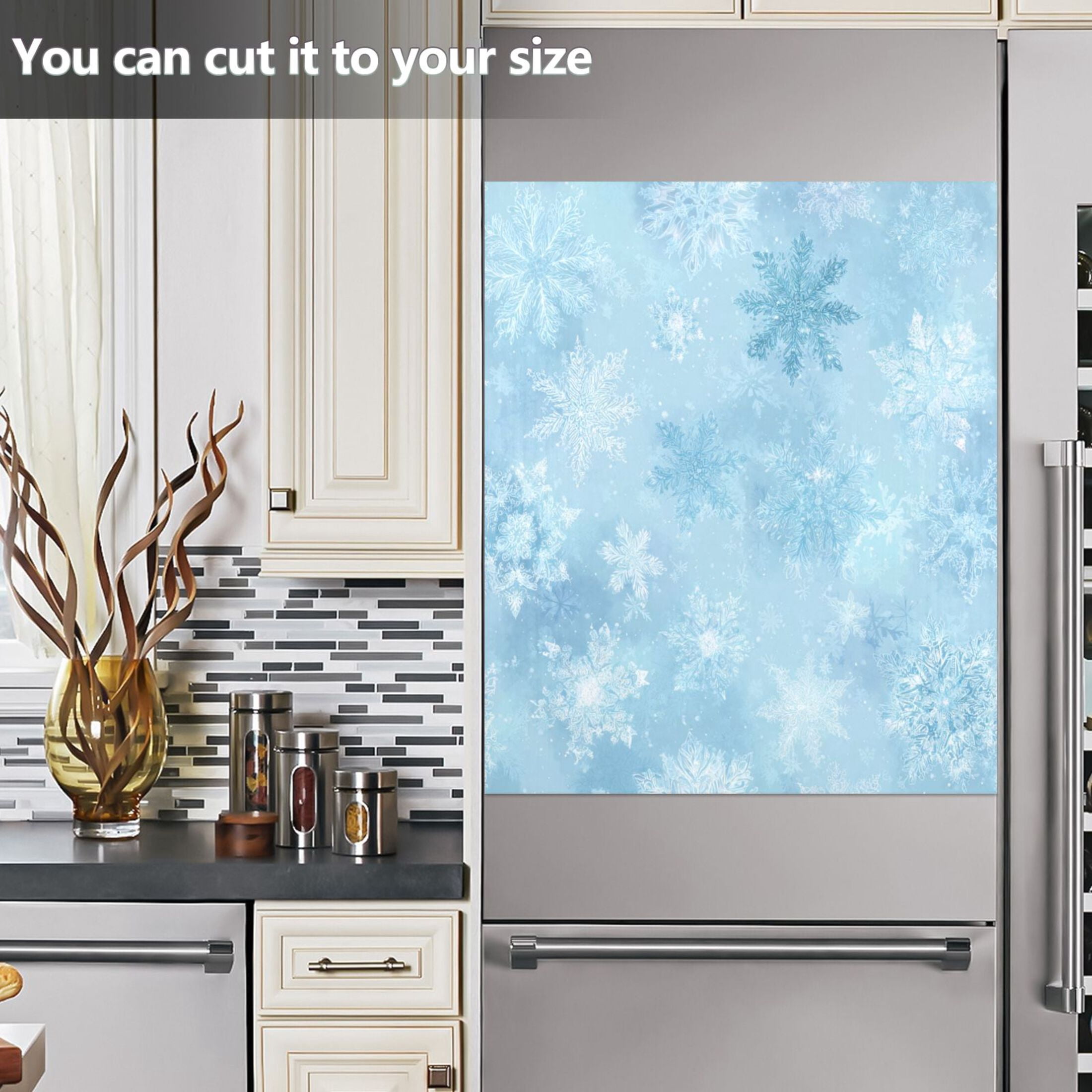 Dishwasher Sticker Magnetic Dishwasher Sticker Magnetic Decorative Sticker Refrigerator Sticker Dishwasher Decorative Stickers Blue Snowflakes