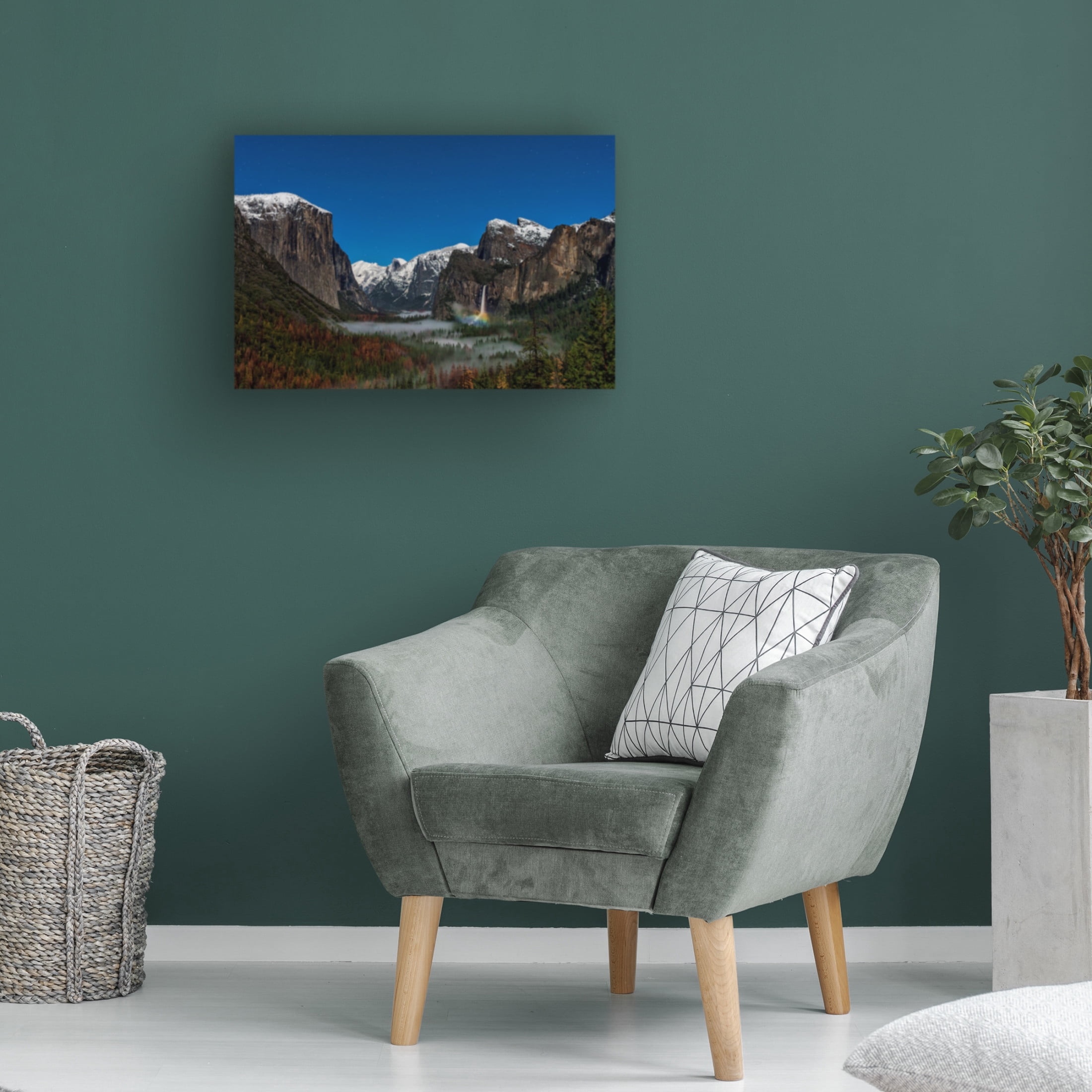 Canvas Wall Art - Hua Zhu 'Bridalveil Fall Moonbow' Wall Art for Living Room, Bedroom, or Office Décor by Trademark Fine Art - 32 x 22 Inches