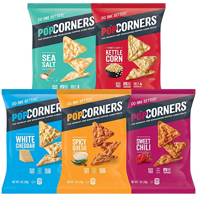 Popcorners Snacks Gluten Free Chips, 5 flavor Variety Pack, 20 Oz
