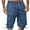 Blue, variant on Mens 3/4 Belt Loops Capri Cargo Shorts Summer Below Knee Elastic Waist Short Pants Basic Regular Fit Office Workwear with Pockets