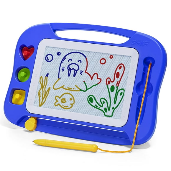 Tablero de dibujo magnético SGILE para niños con bolígrafo magnético y sellos