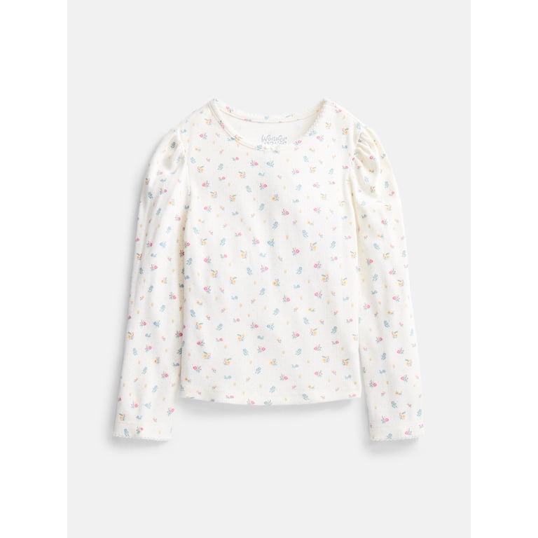 Wonder Nation Girls Crewneck Tee with Puff Sleeves photo 1