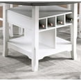 thumbnail image 3 of Miekor Furniture Dining Room Antique White / Gray 1pc Counter Height Table w Built in Lazy Suzan Storage Shelf Dining Table Bottom Functional Kitchen Table MK4863, 3 of 10