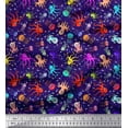 thumbnail image 1 of Soimoi Velvet Fabric Dot,Octopus & Jellyfish Ocean Print Fabric by The Yard 58 Inch Wide, 1 of 1