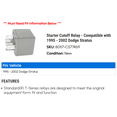 thumbnail image 2 of Starter Cutoff Relay - Compatible with 1995 - 2002 Dodge Stratus 1996 1997 1998 1999 2000 2001, 2 of 2