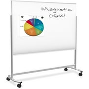 74951 4X6FT VISIONARY MOVE MOBILE MAGNETIC GLASS WHITEBOARD