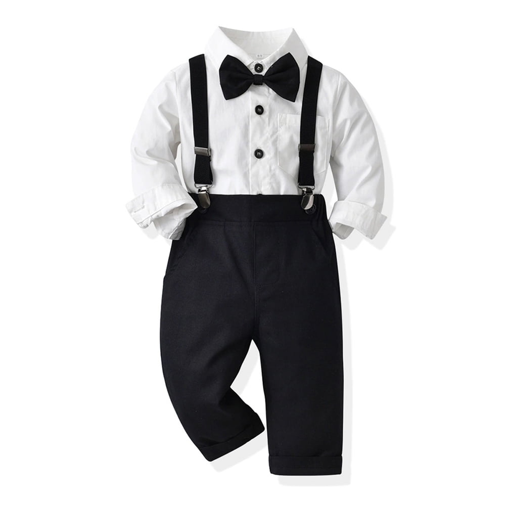 Autumn Baby Boys Clothes Sets Toddler Boy Gentleman Outfit Striped Bow