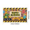 thumbnail image 3 of Construction Theme Cartoon Happy Birthday Banner Backdrop Background Decorations for Birthday Party Photography Props Kids Celebrations, 3 of 8