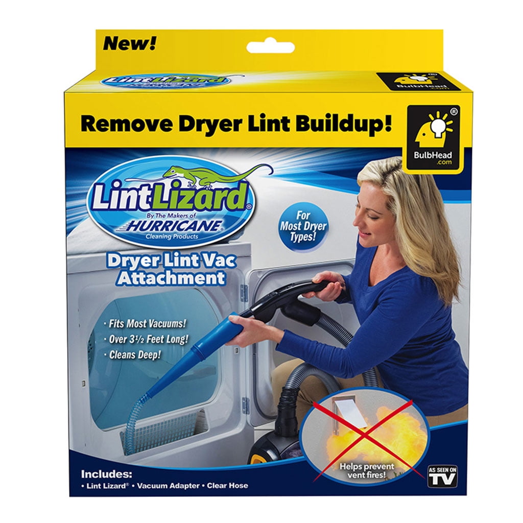 Hurricane Official As Seen On Tv Lizard Vacuum Hose Attachment By Bulbhead Removes Lint From Your Dryer Vent Power Clean Behind Appliance Walmart Com