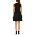 thumbnail image 3 of INSPIRE CHIC Robe Midi Évasée Sans Manches de Travail pour Femme, Couleur Unie, Ligne A, m Noir, 3 of 6